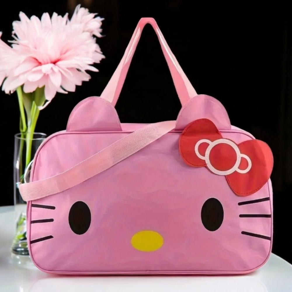 Hello Kitty Large Pink Duffle Bag Carry-On Weekend Travel Slumber Party Y2K Cute